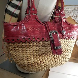 Red Woven Bag "Brighton like" Handbag